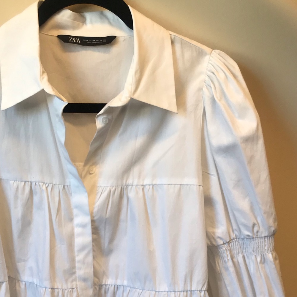 White Puff Sleeve Top